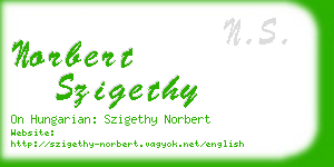 norbert szigethy business card